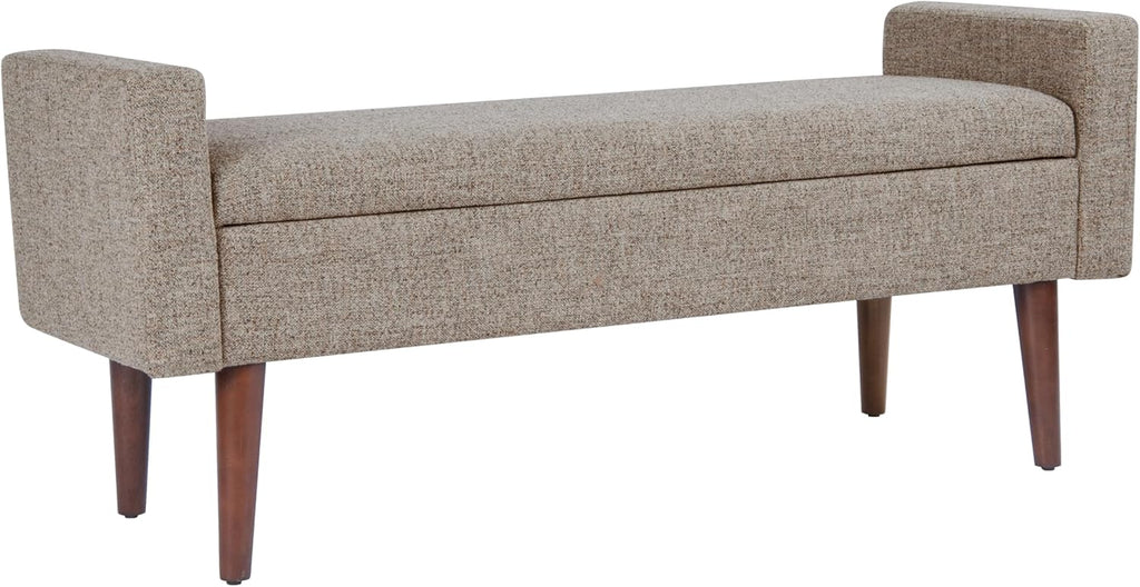 HomePop Fulton 48" Storage Bench - Midtone Gray Fabric