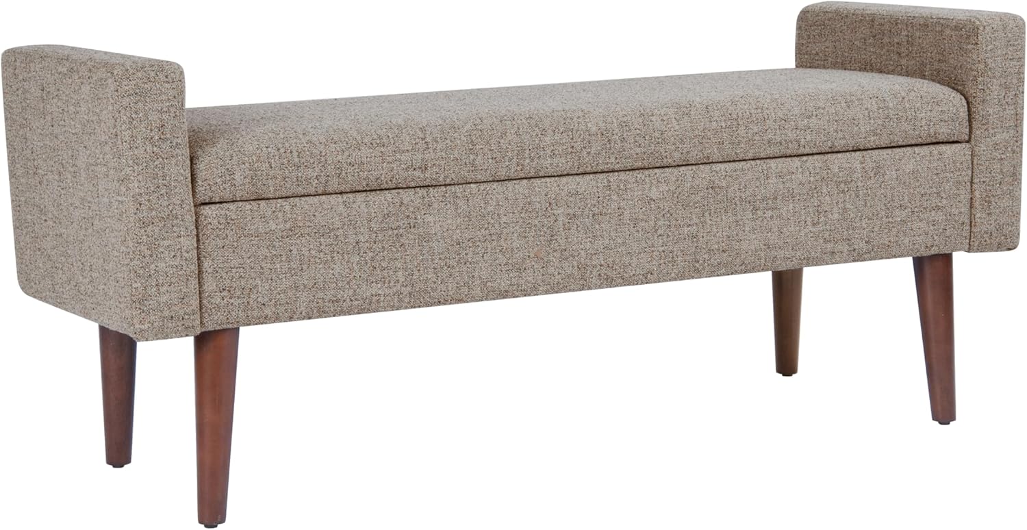 HomePop Fulton 48" Storage Bench - Midtone Gray Fabric