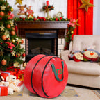 Shappy Double Layer Wreath Storage Container Bag Wreath Storage Pure Color Seasonal Garland Holiday Christmas Container Festive Box with Dual Zippers and Handles for Xmas(30 Inch,Red)