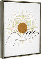 Stupell Industries Hand Holding Deco Inspired Sun with Rays, Design by JJ Design House LLC