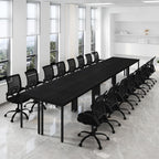 Bonzy Home Ergonomic Conference Room Chairs Set of 8, Rolling Office Chairs with Wheels, Mesh Computer Desk Chair with 360°Swivel, Height Adjustable, 8 PCS