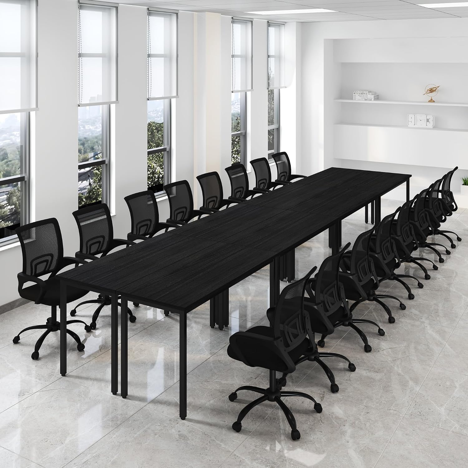 Bonzy Home Ergonomic Conference Room Chairs Set of 8, Rolling Office Chairs with Wheels, Mesh Computer Desk Chair with 360°Swivel, Height Adjustable, 8 PCS