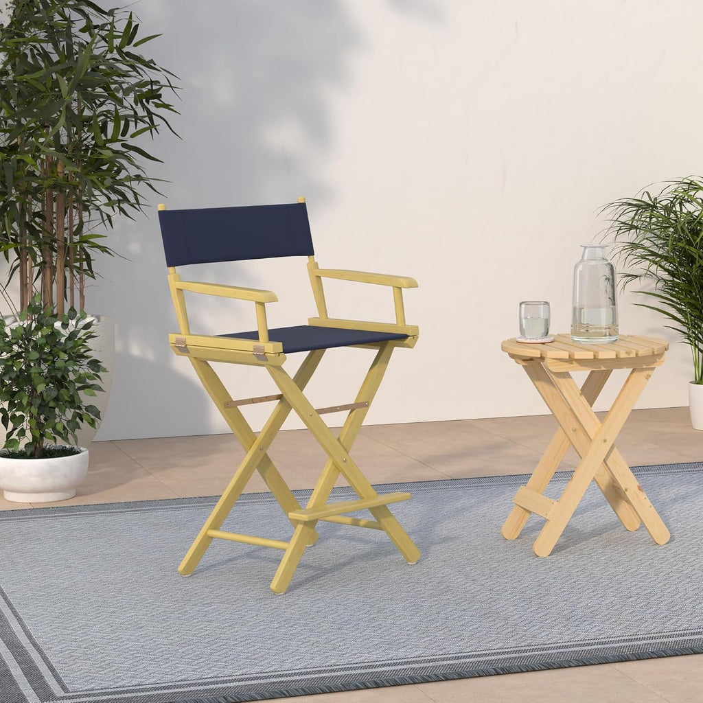 Casual Home 24" Director's Chair Natural Frame with Navy Canvas