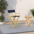 Casual Home 24" Director's Chair Natural Frame with Navy Canvas