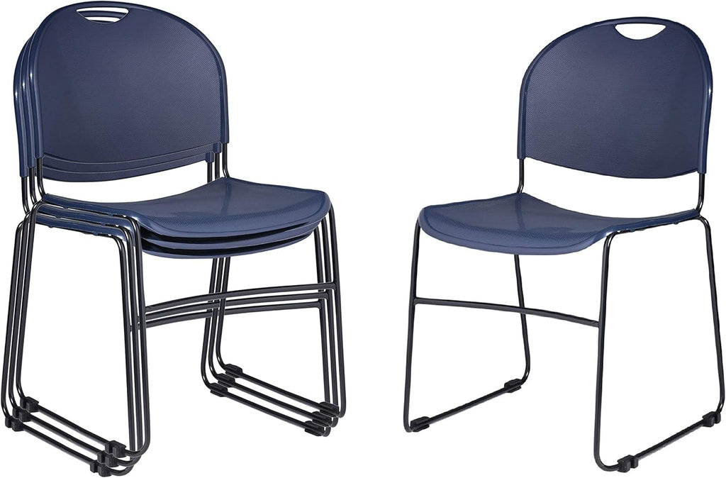 OEF Furnishings OEF855-CL/4 Ultra Compact Commercial Stack Chair (Navy Blue, 4-Pack)