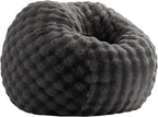ZurNesfure Bean Bag Chair 3FT Plush Lounger Beanbag with Filler No Assembly Giant Bean Bag with Handle Side Pocket&Machine Washable Cover Large Bean Bag Chair for Adults Home Dorm (Darkgrey, Medium)