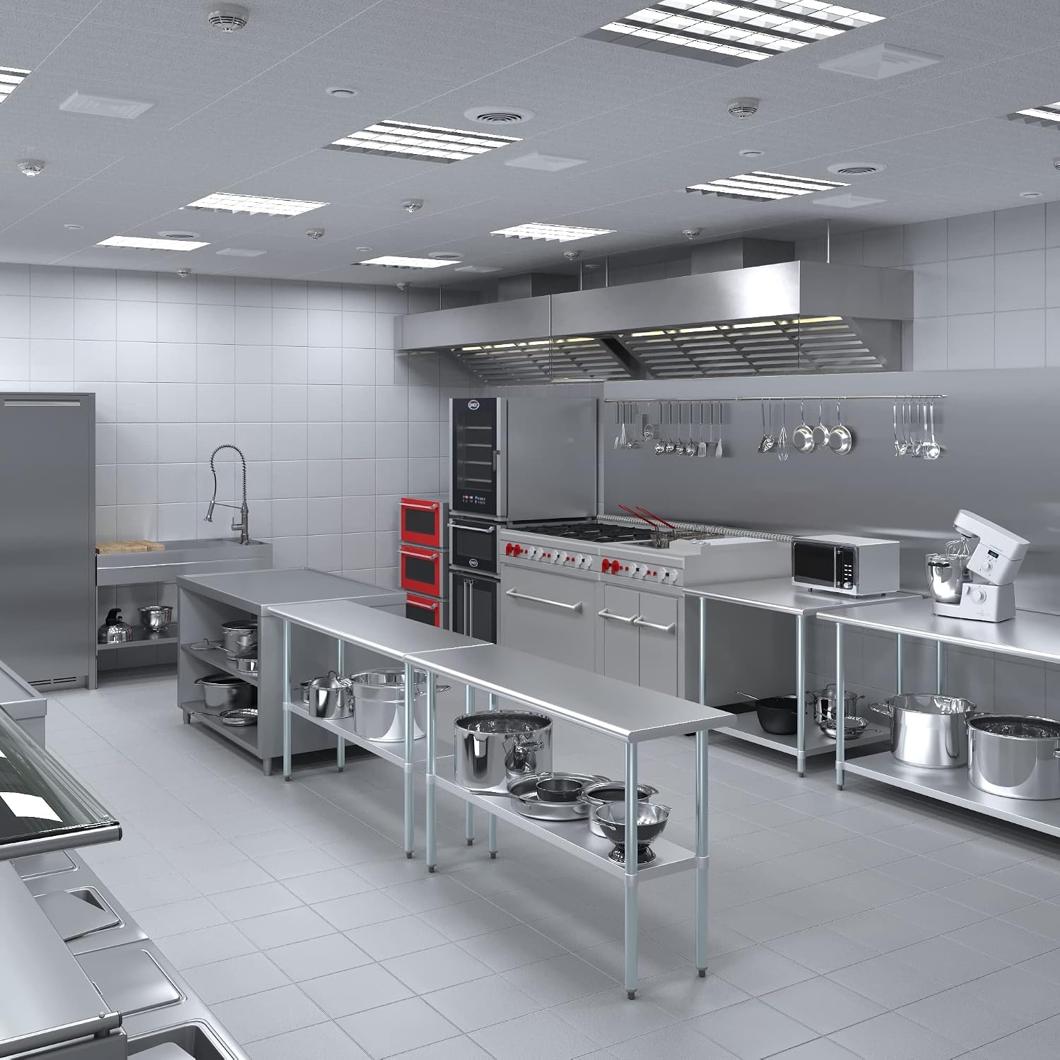 Stainless Steel Table + Add Casters | Choose from 43 Sizes | NSF Metal Work Table for Kitchen Prep Utility | Commercial and Residential Applications.