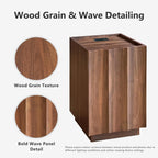 win2win Side Table Set of 2 with Charging Station, Mid Century Modern End Tables with Wave Design, Nightstand Set of 2 with Storage, Bedside Table for Bedroom Living Room, Walnut