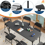 GAOMON 7 Piece Set Folding Table and Chairs Set, Boys and Girls Activity Table and Chairs Set for Dining Room,Daycare,Classrooms
