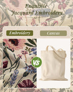 Miss Adola Embroidery Tote Bag for Women - Aesthetic Canvas Bag with Pocket Reusable ToteBag for Work Shopping