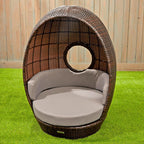 Excellerations Indoor/Outdoor Wicker Egg Reading Nook for Kids