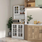 Modern Kitchen Pantry Cabinet, Freestanding Storage Cabinet with Hutch, for Dining Room,for Kitchen Home