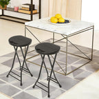 LEDLAY24 Inch Folding Stool with Handle - 500LBS Capacity Portable Foldable Stool with Non-Slip Feet, Heavy-Duty Steel & Plastic Collapsible Stool for Indoor Outdoor Use, Black