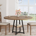 GAOMON 47" Round Dining Table for 4-6 People, Wooden Circle Kitchen Table with Storage Shelf, Industrial Dining Room Table for Kitchen, Dining Room, Save Space