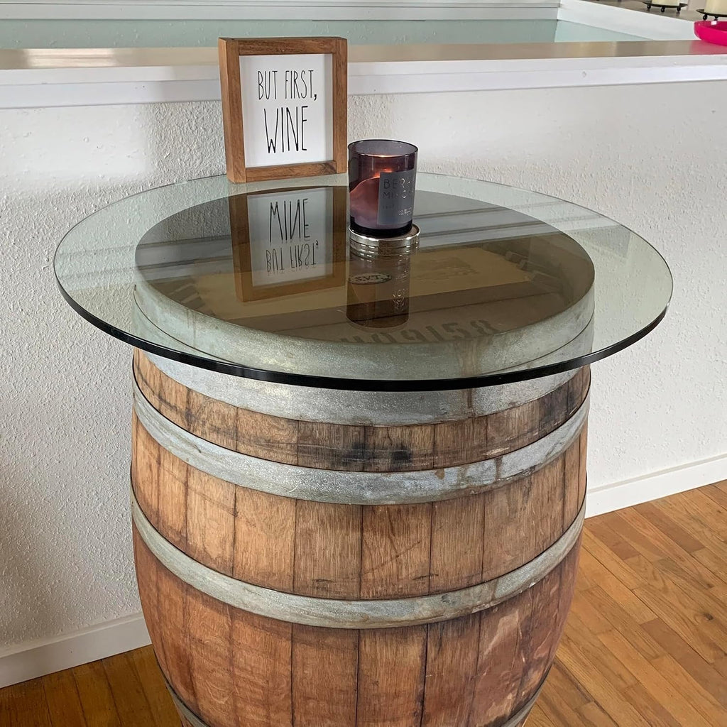 30" Wine Barrel Glass Top