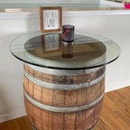 30" Wine Barrel Glass Top