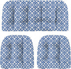 RSH DECOR: 3-Piece Wicker Tufted Cushion Set | 44” x 22" & 22" x 22" | All-Weather Spun Fabric | Water-Resistant | Outdoor Loveseat & U-Shape Cushions for Patio Furniture | Made in USA (Capilla Blue)