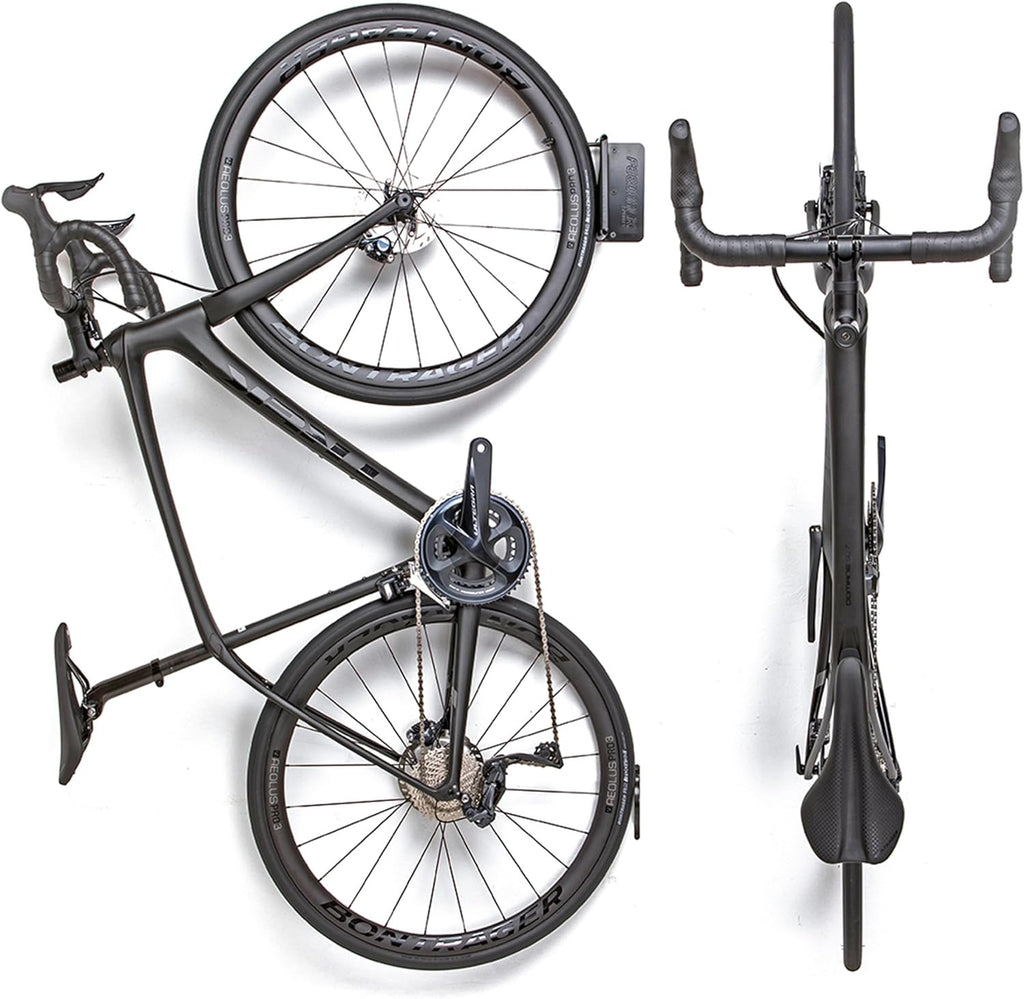 FEEDBACK SPORTS | Velo Hinge 2.0 (Single) Pivoting Swivel Bike Wall Mount | Vertical Bicycle Hanger | Garage Fold Away Bike Hook | Road, Gravel, Mountain Bike Compatible