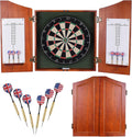 Centerpoint Bristle Dartboard and Solid Wood Cabinet - Dark Cherry Finish