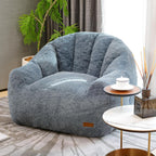 Giant Bean Bag Chair for Adults, Teens and Kids, Cozy Fluffy Corduroy Beanbag Chair with Filler, Large Floor Lounge Sofa for Living Room, Bedroom, Dorm, Gaming and Reading (XL-Navy)