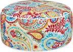 FUNHOME Inflatable Ottoman Stool D20xH9,Portable Round Pouf for Indoor/Outdoor Use,Foot Rest or Seating for Kids&Adults,Ideal for Camping or Home(Phoenix)