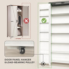 Furnaza Kitchen Pantry Cabinets - 72" Tall Craft Storage Cabinet with LED Lights, Adjustable Shelves Sewing Organizer for Craft Room/Dinning Room or Living Room, in Grian White