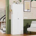 72" White Metal Kitchen Pantry Cabinet with Doors & 5 Adjustable Shelves, Heavy-Duty Freestanding Storage Organizer Utility Cupboard for Pantry, Kitchen, Bathroom