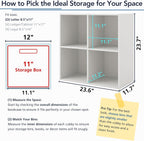 Homes: Inside + Out Apexa 3-Cube Storage Organizer Shelves, Stackable Wood Bookcase Fits Cubby Bins for Organization, Dorm Teen Room Decor & Home Office, White