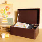 Creative Deco Large Brown Wooden Box Storage with Hinged Lid | 11.8x7.87x5.51in (+-0.5) | Keepsake Decorative Gift Box for Tool Dog Toy Kitchen Storage | ROUGH UNSANDED Acacia-Like Wood Chest Trunk