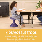 Back2School Express Wobble Sensory Stool, 15in Seat Height, Flexible Seating, Eggplant