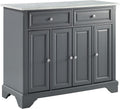 Crosley Furniture Avery Kitchen Island with Storage Shelves, Microwave Stand, Coffee Bar, Gray