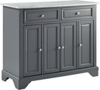 Crosley Furniture Avery Kitchen Island with Storage Shelves, Microwave Stand, Coffee Bar, Gray