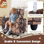 GLACER Kids Recliner with Cup Holder, Velvet Toddler Lounge Chair w/Adjustable Backrest & Footrest, Spring-Loaded Seat Cushion, Push Back Toddler Sofa for Boys & Girls Ages 3+ Years Old (Camouflage)