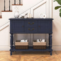 Farmhouse Console Table with Storage, Narrow Entryway Table with 2 Drawers & 2 Door Cabinets, Sofa Table Behind Couch with Shelf for Living Room, Entryway