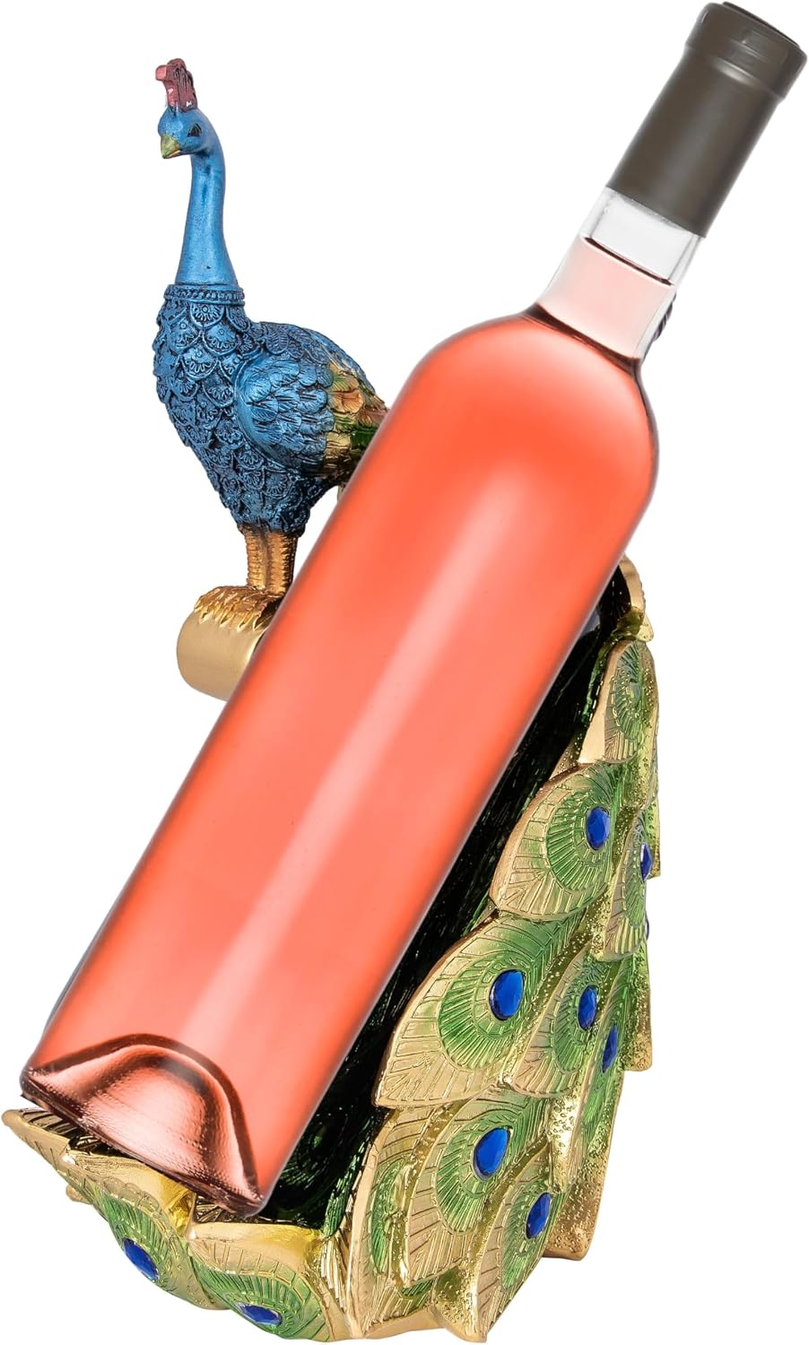 Decorative Wine Bottle Holder - Peacock Blue