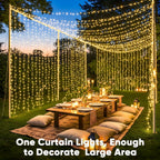 suddus 300 LED Curtain Lights Warm White 2PACK