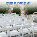 White Resin Folding Chairs - Stackable Chairs with Padded Seats, 800LB Weight Capacity Comfortable Chair - Indoor/Outdoor Folding Chairs for Events - Lightweight Foldable Chairs (10 Pack)