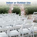 White Resin Folding Chairs - Stackable Chairs with Padded Seats, 800LB Weight Capacity Comfortable Chair - Indoor/Outdoor Folding Chairs for Events - Lightweight Foldable Chairs (24 Pack)