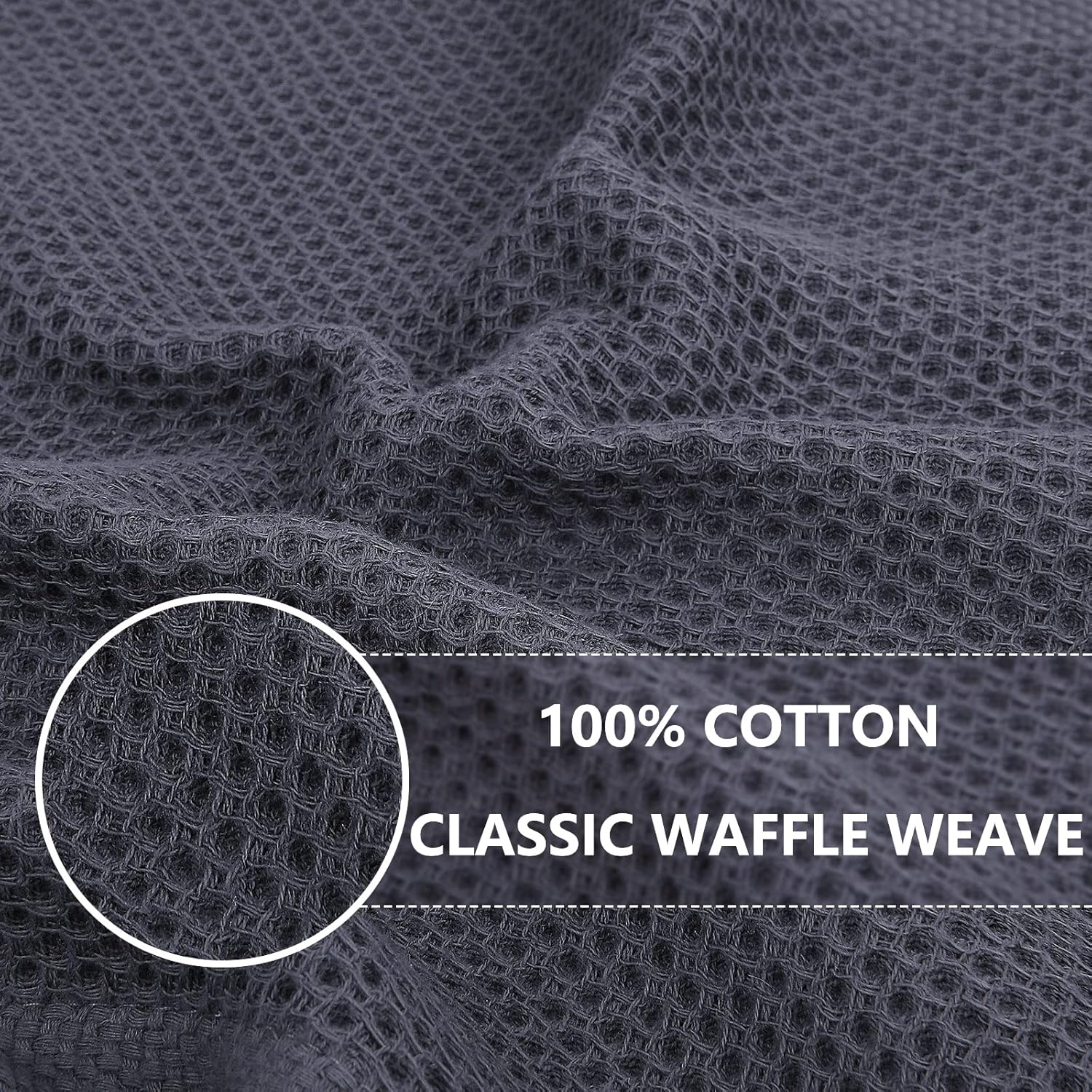 Homaxy 100% Cotton Waffle Weave Kitchen Dish Cloths, Ultra Soft Absorbent Quick Drying Dish Towels, 12 x 12 Inches, 6-Pack, Mixed Color