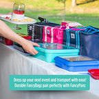 Fancy Panz Insulated Casserole Carrier Bag - Aqua Thermal Food Transport Bag for Hot & Cold Dishes - Holds 2 Portable Insulated Bag for Potlucks, Parties, Tailgates & Entertaining