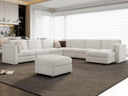Oversized Modular Sectional Sofa, U Shaped Wide Deep Seat Cloud Couch, Large 9 Seater Modern Chenille Couches for Living Room, No Tool Assembly, Beige