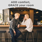 AddGrace Anti-Slip Bar Stool Cushions Square Bar Stool Seat Cushions with Ties Set of 4 Small Square Chair Pads with Machine Washable Cover 12"X12"X2" (Black)
