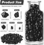 700 Pcs Black Fake Crushed Ice Rocks 5 Sizes Acrylic Diamonds Crystals Gems Vase Fillers for DIY Craft Photography Props Aquarium Tank Table Scatter Home Decoration