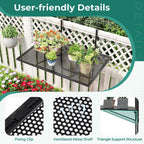 Tangkula Balcony Railing Table, Outdoor Folding Hanging Table with Metal Frame, Space-Saving Bar Serving Table Fits Railings Up to 2.4” Thick for Patio, Porch, Deck