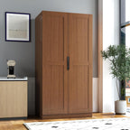 Runboll Kitchen Pantry Cabinet, Storage Cabinet Buffet Cabinet with Doors and Shelves for Kitchen, Dining Room and Living Room, Dark Walnut