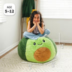 Big Joe Avocado PlushiPals Super Soft Bean Bag Chair for Kids, Ultra-Soft Plush Polyester Blend, 2.5 feet Refillable