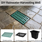 Square Catch Basin with Fiberglass Grate & Debris Basket PE Integrated Rainwater Well Infiltration Collection Well Municipal Pipeline & Commercial Use