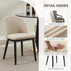 Garvee Wooden Dining Chairs Set of 6, Upholstered Kitchen Dining Room Chair, Modern Linen Fabric Farmhouse Dinner Chair with Leveling Feet/High Backrest Support for Dining Room, Living Room,Beige