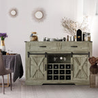 RoyalCraft 52'' Coffee Bar Cabinet with Storage, Farmhouse Sideboard Buffet with with Doors and Shelves, Light Grey