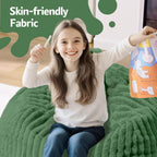Homguava 2FT Bean Bag Chair, 2' Small Bean Bags with Memory Foam Filled, Beanbag Chairs with Machine Washable Cover Dutch Corded Plush Cover for Classroom,Living Room,Bedroom-Dark Green